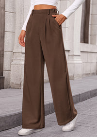 Wide Leg Casual High Elastic Waisted Work Office Palazzo Pants