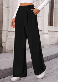 Wide Leg Casual High Elastic Waisted Work Office Palazzo Pants