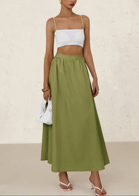 Ruffle High Waisted Casual Long Flowy Maxi Skirts with Pockets