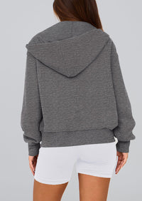 Y2K Zip Up Hoodie Long Sleeve Loose Fit Pockets Casual Sweatshirt