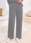 PRETTYGARDEN Two Piece Matching Sweater Lounge Sets Knit Long Sleeve Pullover Tops Wide Leg Pants