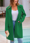 PRETTYGARDEN Women's Spring Fall Long Blazer Jackets Long Sleeve Lapel Pockets Loose Fit Work Casual Blazers Outerwear