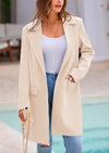 PRETTYGARDEN Women's Spring Fall Long Blazer Jackets Long Sleeve Lapel Pockets Loose Fit Work Casual Blazers Outerwear