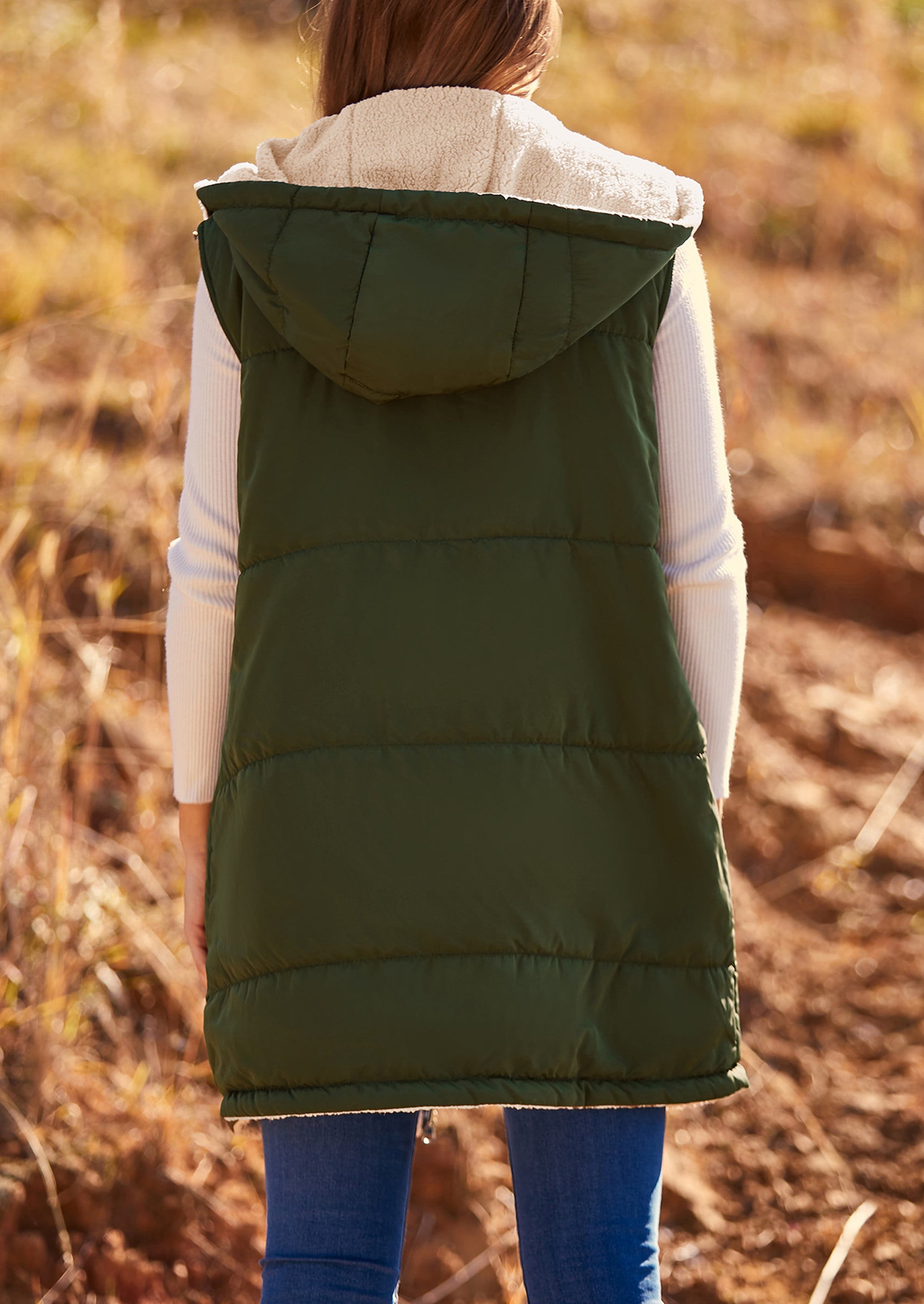 PRETTYGARDEN Womens Fall Reversible Vests Sleeveless Fleece Jacket Zip Up Hoodie Pockets Long Warm Winter Coat Outerwear