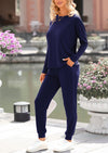 PRETTYGARDEN Lounge Outfit Long Sleeve Crewneck Pullover Tops High Waisted Pants Set Tracksuit