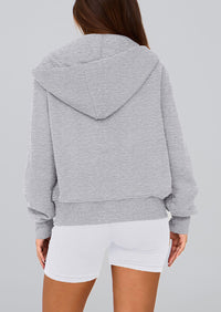 Y2K Zip Up Hoodie Long Sleeve Loose Fit Pockets Casual Sweatshirt
