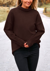 Long Sleeve Oversized Chunky Knitted Casual Turtleneck Sweaters