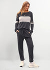 PRETTYGARDEN Women's Color Block 2 Piece Spring Tracksuit Crewneck Long Sleeve Tops Long Sweatpants Outfits Lounge Sets