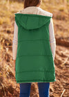 PRETTYGARDEN Womens Fall Reversible Vests Sleeveless Fleece Jacket Zip Up Hoodie Pockets Long Warm Winter Coat Outerwear