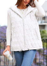 Casual Sleeveless Hooded Zipper Jacket Jacket