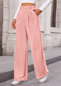 Wide Leg Casual High Elastic Waisted Work Office Palazzo Pants