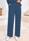 PRETTYGARDEN Two Piece Matching Sweater Lounge Sets Knit Long Sleeve Pullover Tops Wide Leg Pants