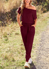 PRETTYGARDEN Dressy Off Shoulder Romper Spring Vacation Travel Lounge Outfits Clothes