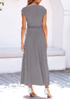 Casual Knit Short Sleeve Crop Top High Waist Skirt 2 Piece Sets