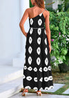 PRETTYGARDEN Women's Summer Maxi Dresses One Shoulder Printed Flowy Boho Beach Vacation Long Sundress
