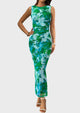 Floral Bodycon Sleeveless Mesh Maxi Long Dresses