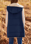 PRETTYGARDEN Womens Fall Reversible Vests Sleeveless Fleece Jacket Zip Up Hoodie Pockets Long Warm Winter Coat Outerwear
