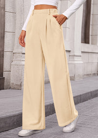 Wide Leg Casual High Elastic Waisted Work Office Palazzo Pants