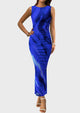 Floral Bodycon Sleeveless Mesh Maxi Long Dresses