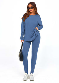 PRETTYGARDEN 2 Piece Outfits Casual Long Sleeve Tunic Tops Legging Pants Lounge Sets Sweatsuits