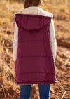 PRETTYGARDEN Womens Fall Reversible Vests Sleeveless Fleece Jacket Zip Up Hoodie Pockets Long Warm Winter Coat Outerwear