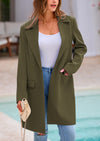 PRETTYGARDEN Women's Spring Fall Long Blazer Jackets Long Sleeve Lapel Pockets Loose Fit Work Casual Blazers Outerwear