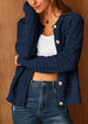 Knit Cardigan Long Sleeve Open Front Button Down Jacket
