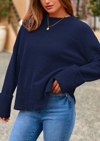 PRETTYGARDEN Women's Fall Oversized Sweaters Casual Crewneck Pullover Long Sleeve Fuzzy Chunky Knit Tops Blouse