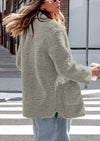 PRETTYGARDEN Women's Winter Faux Fur Coats Long Sleeve Lapel Button Down Pockets Fleece Sherpa Jacket Casual Trendy Outerwear