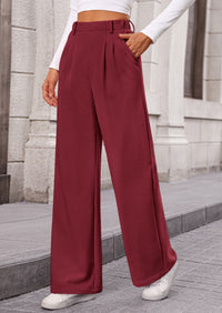 Wide Leg Casual High Elastic Waisted Work Office Palazzo Pants