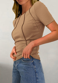 Short Sleeved Casual Round Neck Slim Fit T-Shirt