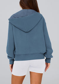 Y2K Zip Up Hoodie Long Sleeve Loose Fit Pockets Casual Sweatshirt