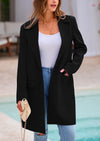 PRETTYGARDEN Women's Spring Fall Long Blazer Jackets Long Sleeve Lapel Pockets Loose Fit Work Casual Blazers Outerwear