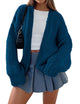 Solid Color Knitted Long Sleeved Cardigan