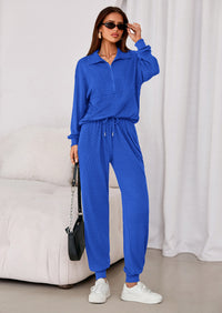 PRETTYGARDEN Women's Fall 2 Piece Lounge Sets Zip Up Sweatshirt Jogger Pants Sweat Track Suits Travel Outfit Winter Clothing
