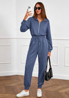 PRETTYGARDEN Long Sleeve Jumpsuits for Women Casual  Fall Fashion Zip Up Pant Rompers One Piece Sweatsuits Travel Outfits