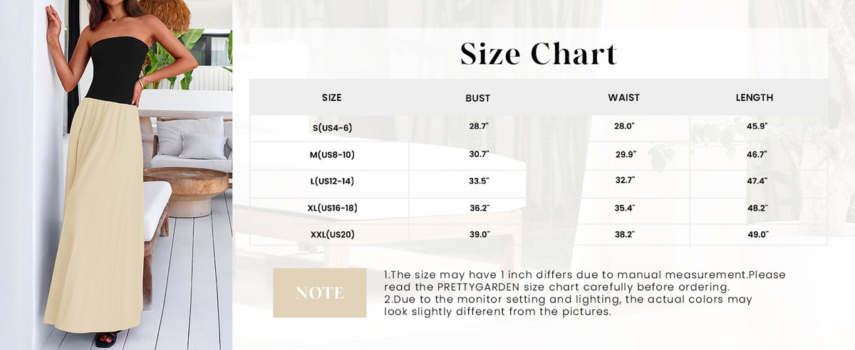 Strapless Patchwork Long Flowy Elegant Tube Top Maxi Dresses with Pockets