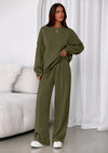PRETTYGARDEN 2 Piece Sets For Women Fall Trendy Long Sleeve Sweatshirt Wide Leg Pants Loungewear Set Matching Sweatsuit