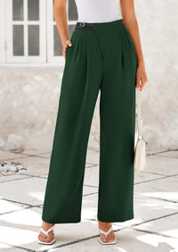 Wide Leg High Waisted Business Casual Work Pants