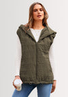 PRETTYGARDEN Women's Fall Spring Vest Casual Sleeveless Hooded Zip Up Jacket Trendy Winter Coat Outerwear