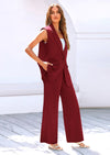 PRETTYGARDEN Women's 2 Piece Outfits Sleeveless Suit Vest and Wide Leg Pants Business Casual Blazer Sets
