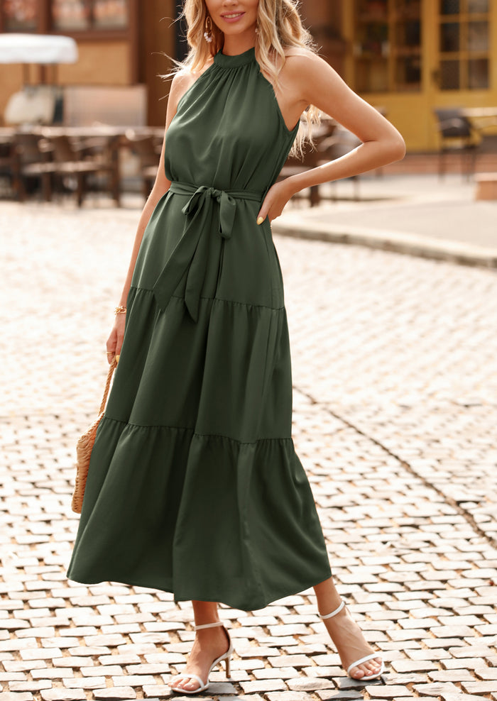 Sleeveless Halter Neck  Boho Dresses
