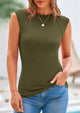 Ribbed Trendy Casual Cap Sleeve Slim Fitted Knit Basic Tank Tops