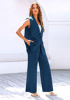 PRETTYGARDEN Women's 2 Piece Outfits Sleeveless Suit Vest and Wide Leg Pants Business Casual Blazer Sets