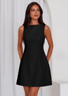 PRETTYGARDEN Womens Formal Short Dresses Summer Sleeveless Boat Neck A Line Elegant Mini Cocktail Party Dress