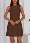 PRETTYGARDEN Womens Formal Short Dresses Summer Sleeveless Boat Neck A Line Elegant Mini Cocktail Party Dress