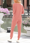 PRETTYGARDEN Lounge Outfit Long Sleeve Crewneck Pullover Tops High Waisted Pants Set Tracksuit
