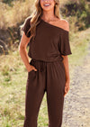 PRETTYGARDEN Dressy Off Shoulder Romper Spring Vacation Travel Lounge Outfits Clothes