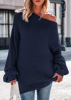 PRETTYGARDEN Women's Fall Oversized Sweaters Long Sleeve V Neck Dressy Casual Chunky Knit Loose Pullover Tops Winter Clothing