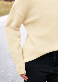 Long Sleeve Oversized Chunky Knitted Casual Turtleneck Sweaters